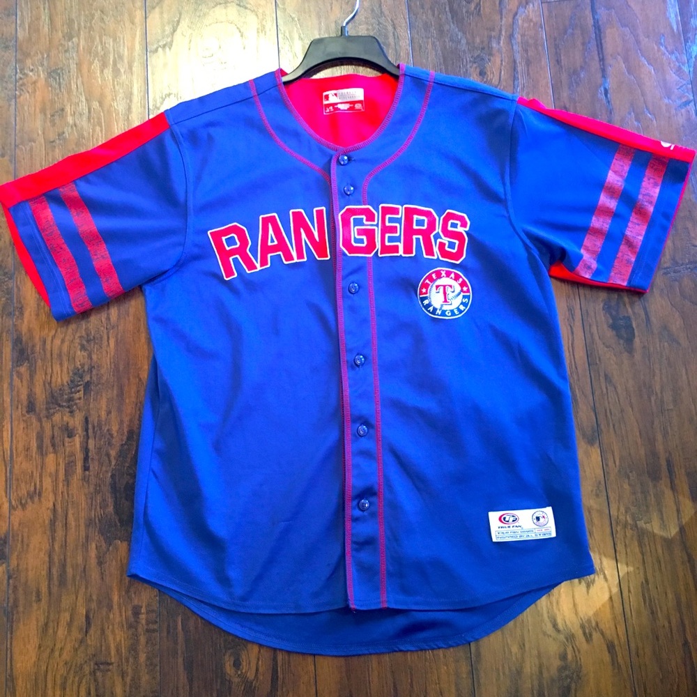 Genuine Merchandise Texas Rangers Blue and Red Button-Up Jersey